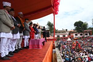 राष्ट्रपति पौडेल र मन्त्रीहरु पाल्पाको रथयात्रामा सहभागी
