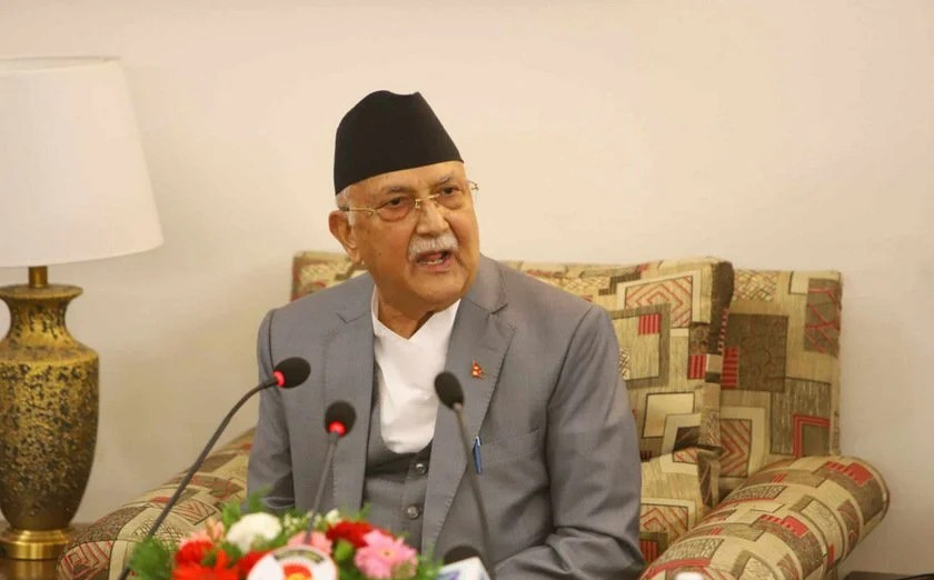 सिंहदरबारमा प्रधानमन्त्रीले  पत्रकार सम्मेलन गर्दै