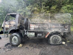 कसरी भयाे सेनाको ट्रकमा आगलागी