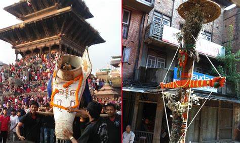 इन्द्रजात्राका लागि रुख  लिन मानन्धर अगुवा जङ्गल प्रस्थान