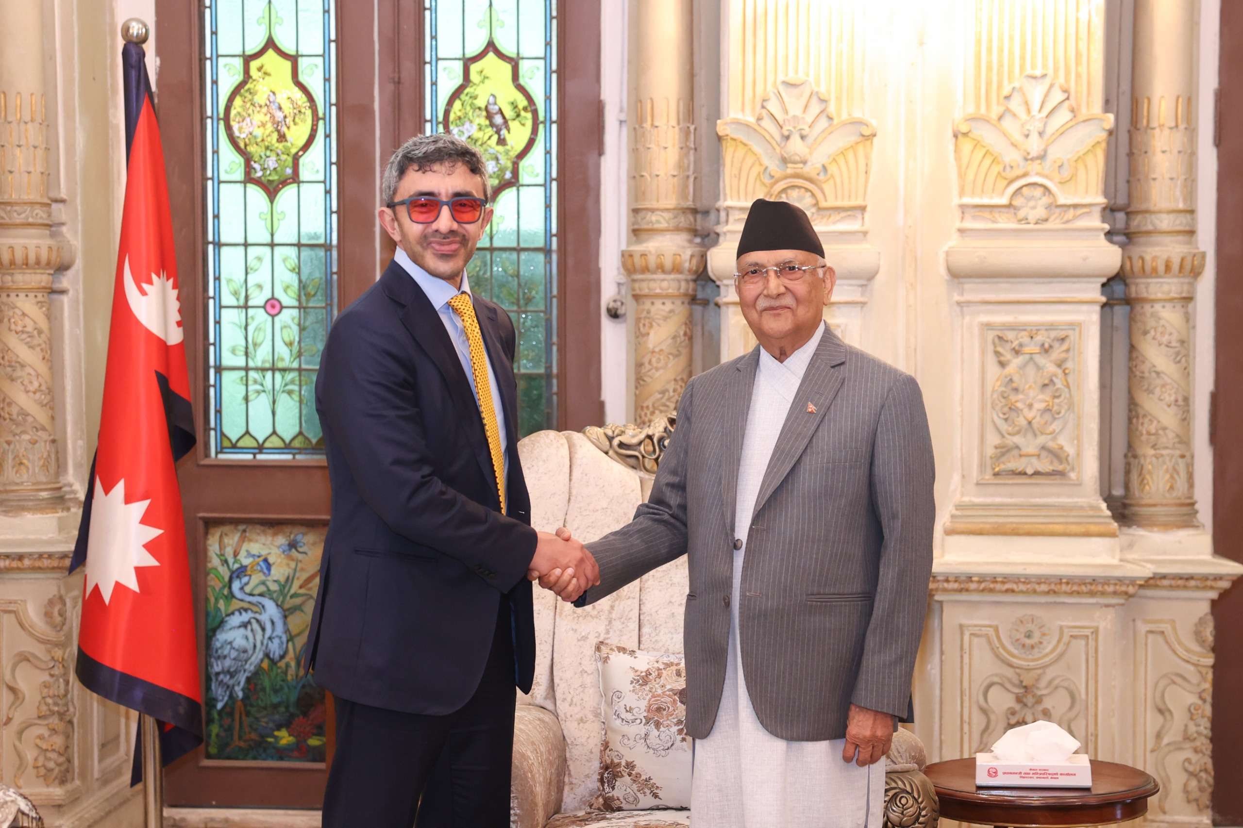 प्रधानमन्त्रीसँग युुएइका उपप्रधानमन्त्रीको शिष्टाचार भेटवार्ता