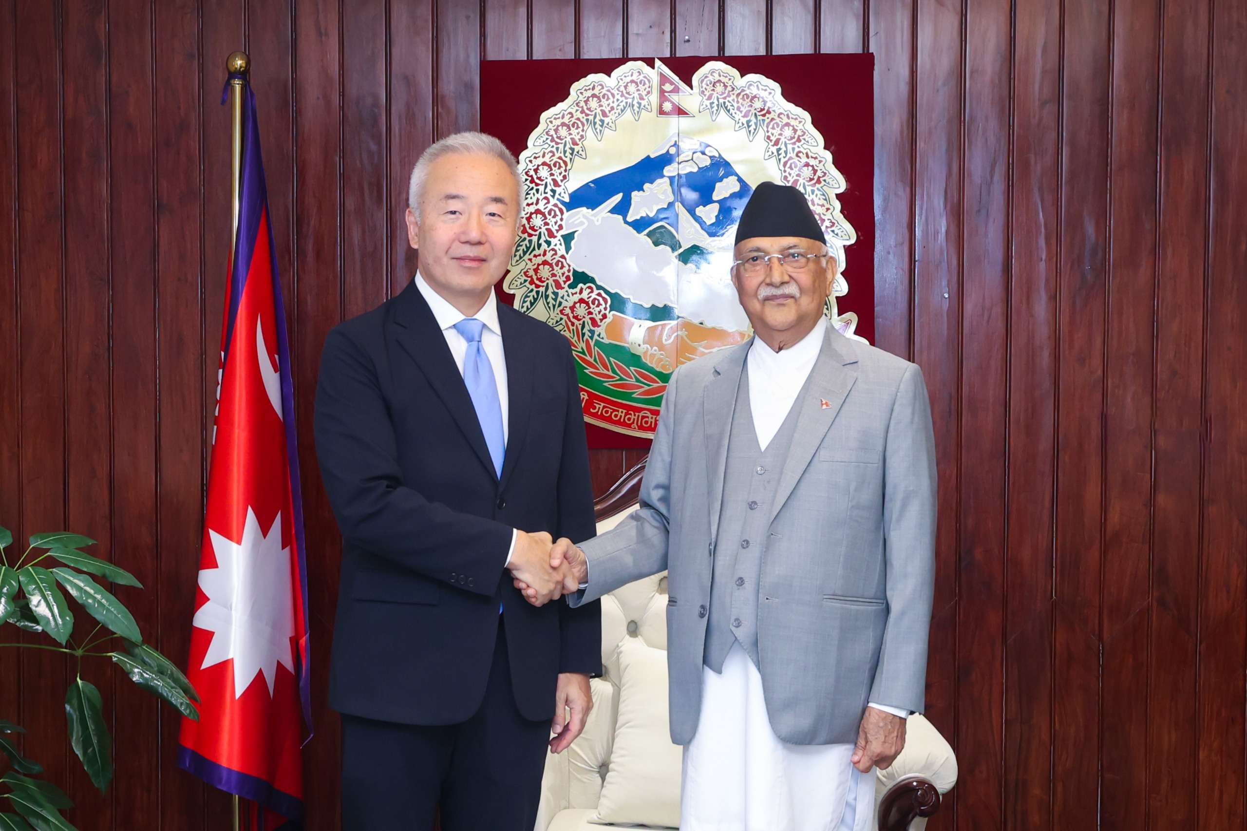 प्रधानमन्त्रीसँग नेपालका लागि जापानी राजदूतको शिष्टाचार भेट
