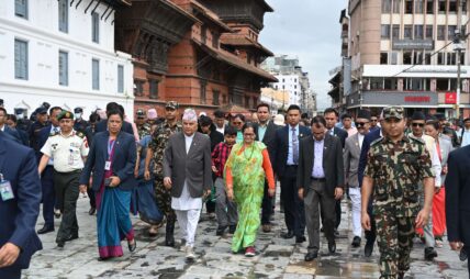 राष्ट्रपतिद्वारा वसन्तपुर क्षेत्रमा रहेका सम्पदाहरुको अवलोकन