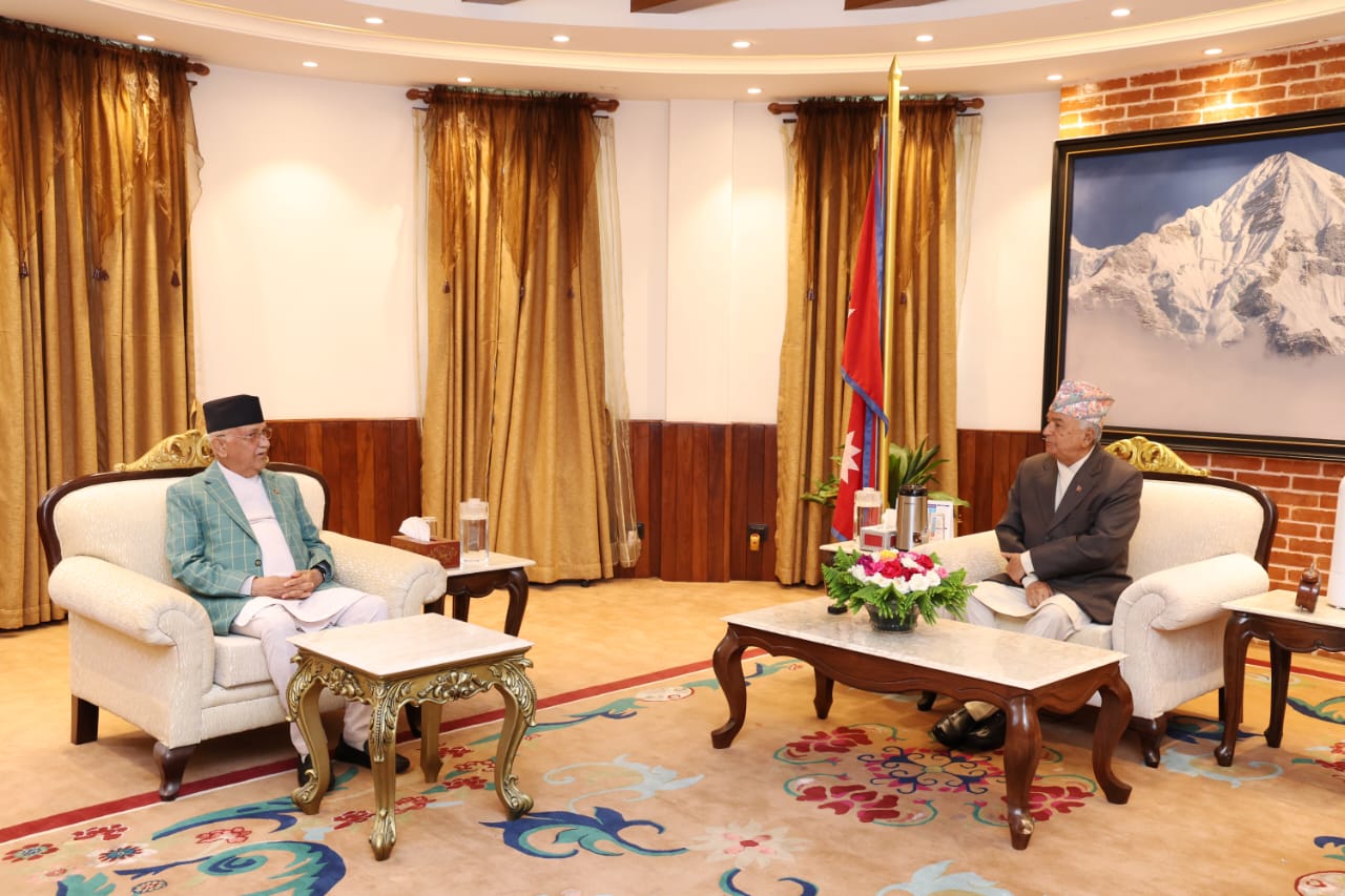 राष्ट्रपति पौडेल र प्रधानमन्त्री अ‍ोलीबीच भेटवार्ता